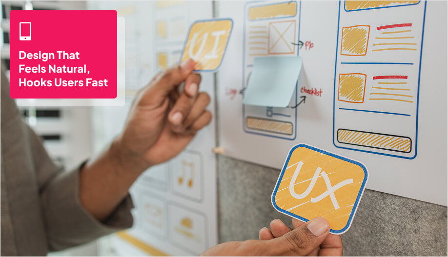 a board plan where UX is highlighted