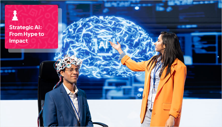 a woman discussing AI