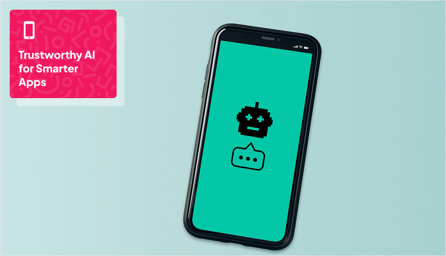 a phone screen showing robot logo and a chathead