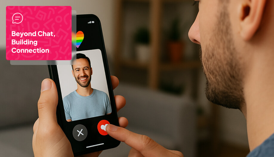 user of a dating app looking at a profile