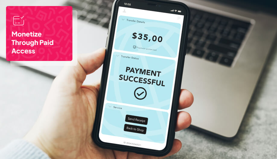 user successfully purchased something off from his mobile phone