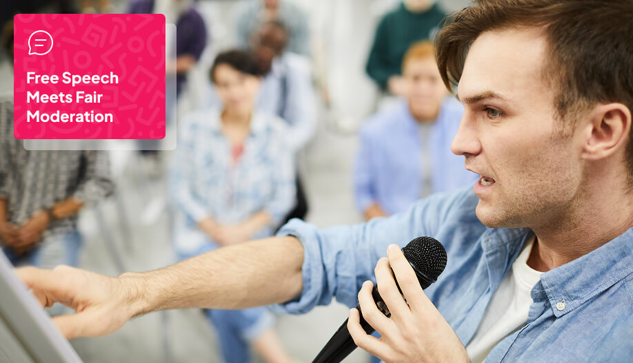 a person talking in public