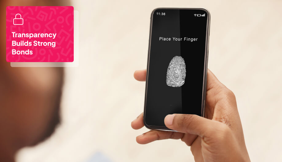 mobile screen showing biometric fingerprint