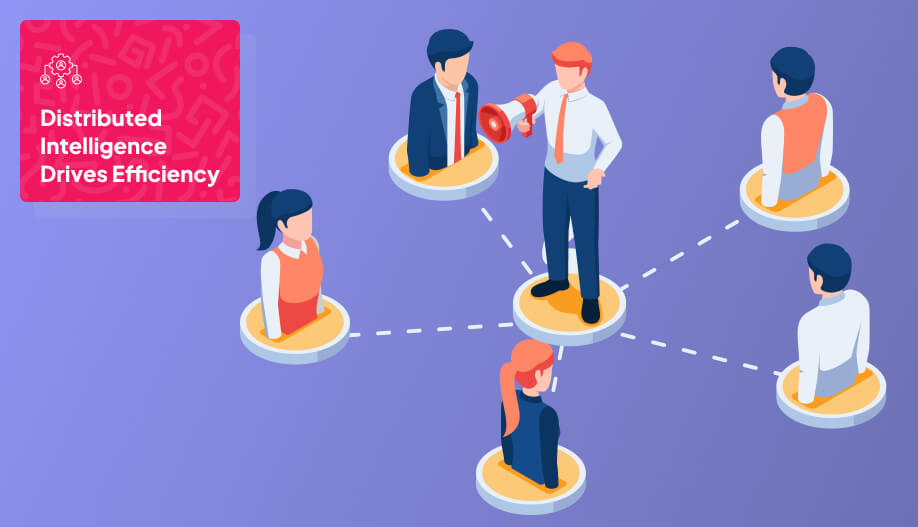 an illustration that shows network of human intelligence connected and working together