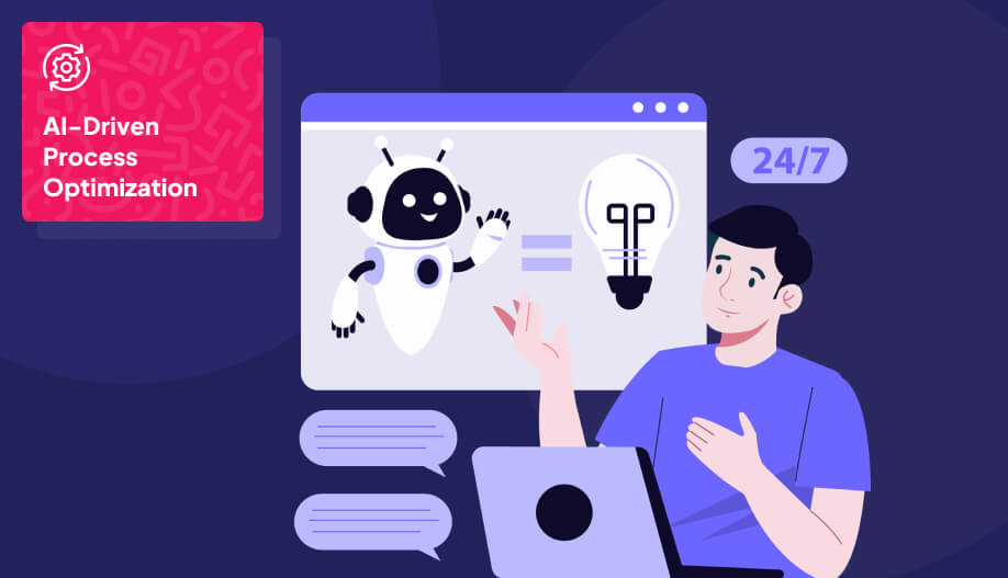 an animated illustration of users using AI for support 24/7