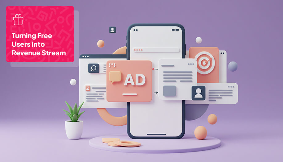 an animated image of mobile phones highlighting ads and promotions