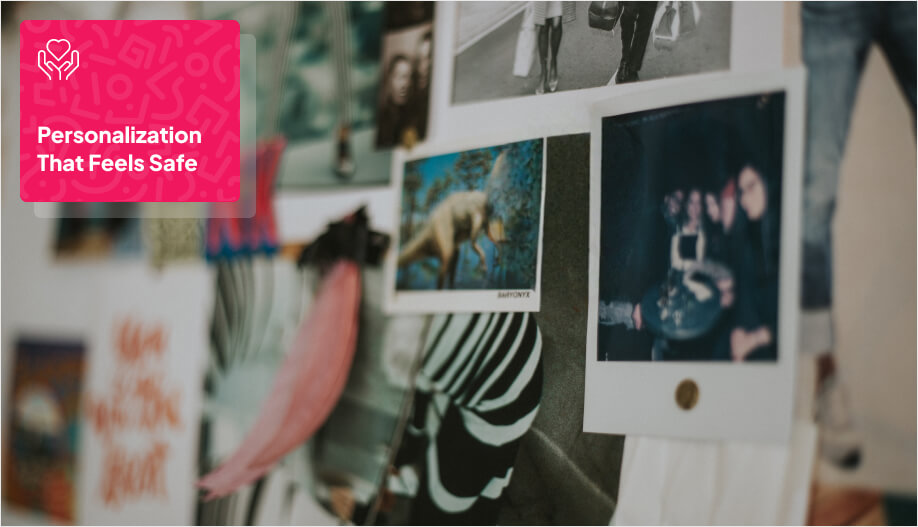 collection of photos pasted in the wall chart