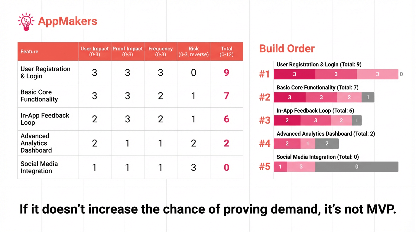 an MVP Feature Impact Scorecard