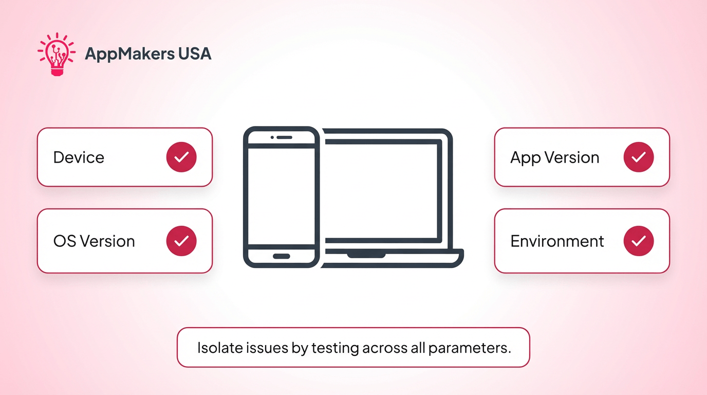 Blog image showing the device, OS, app version, and environment details needed to reproduce an app bug.