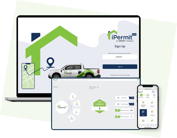 iPermit Pro contractor portal on desktop and mobile