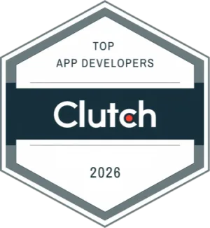 Clutch Top App Developers 2026 award badge